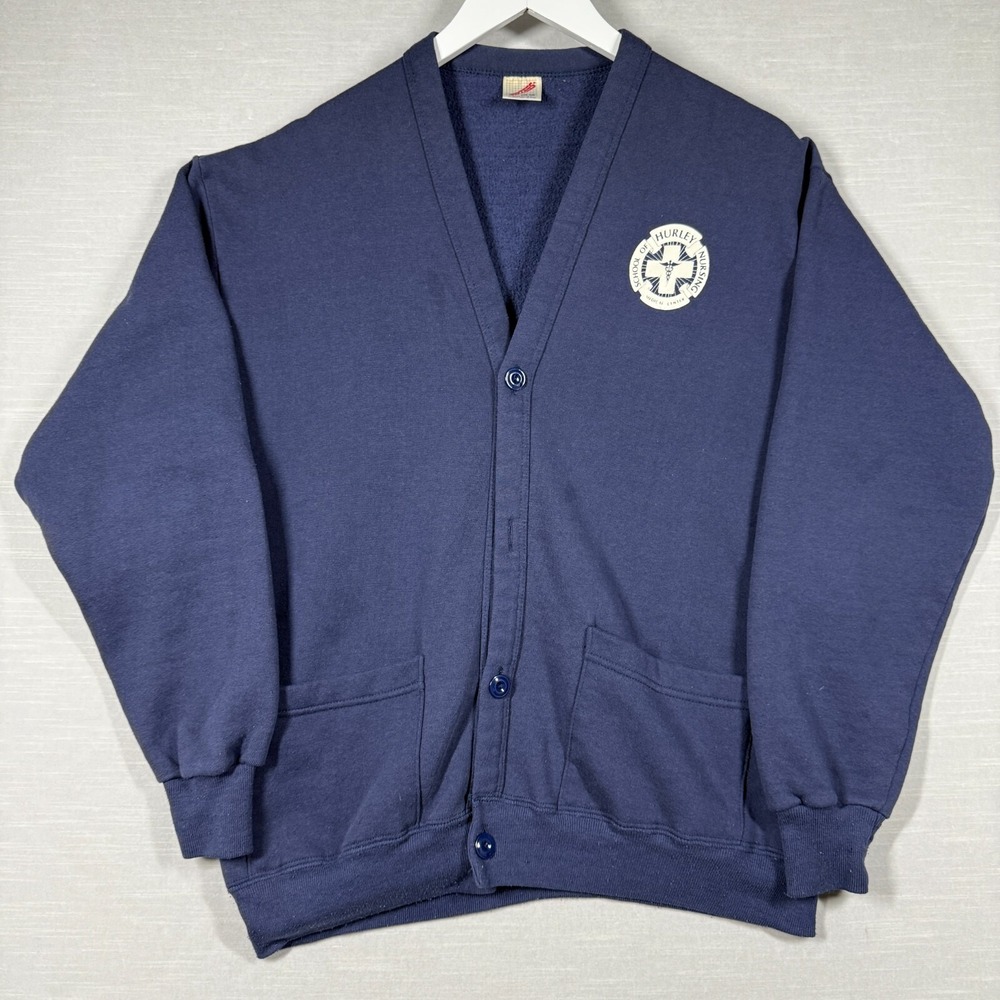 Vintage Hurley Medical Cardigan Mens One Size Blue Nursing Doctor School College